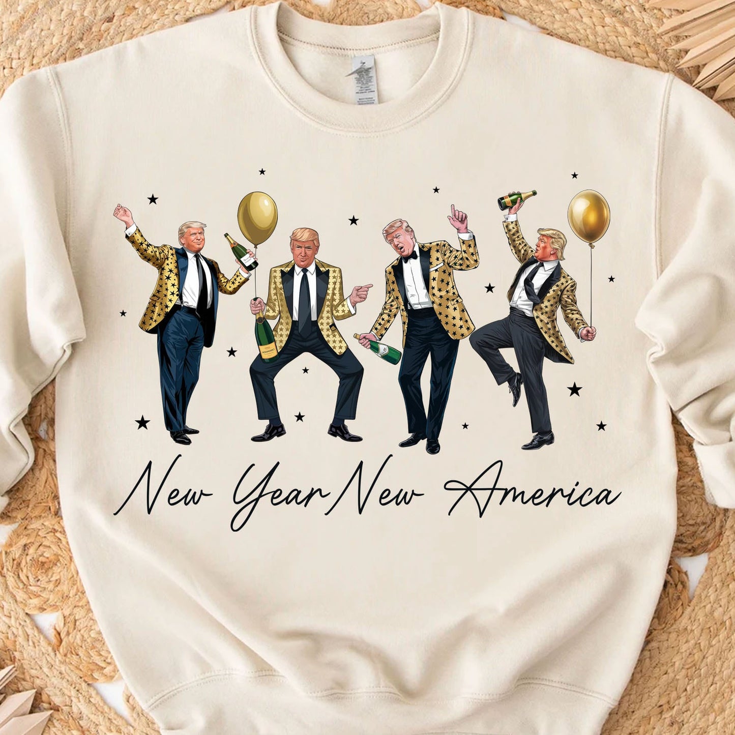 New Year New America Shirt | Humorous Dancing Trump Sweatshirt | Retro Trump New Years Party Shirt Bright 681936 - GOP