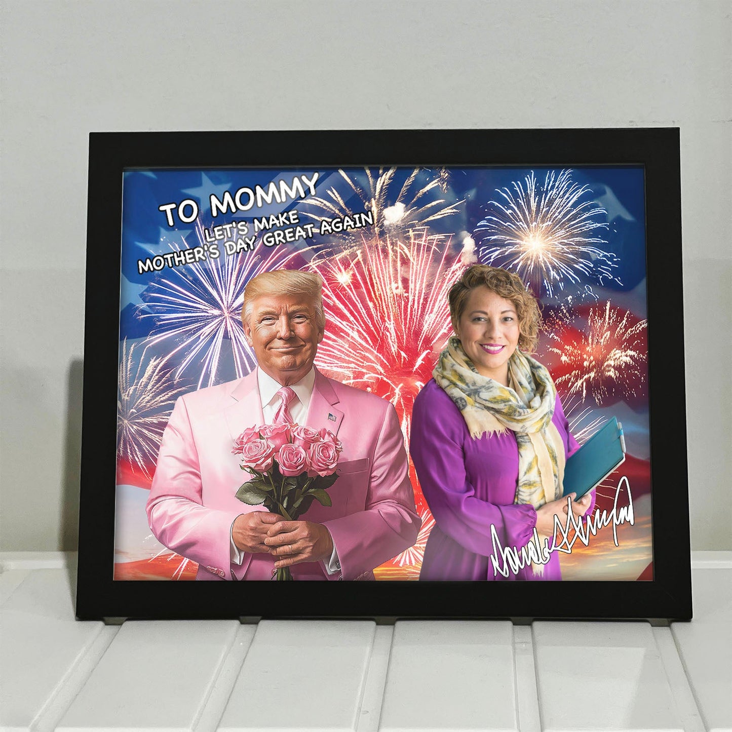 Let's Make Mother's Day Great Again Frame, Personalize Custom Photo with Trump Picture Frame, Photo with Trump, Donald Trump President, Family Gift Frame 682060 - GOP