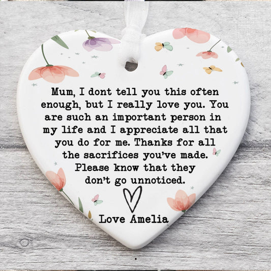 Custom Name Mum Gift Ornament, Personalized Custom Mothers Day Ceramic Ornament, Family Present, Gift for Mom, Gift for Wife 682118