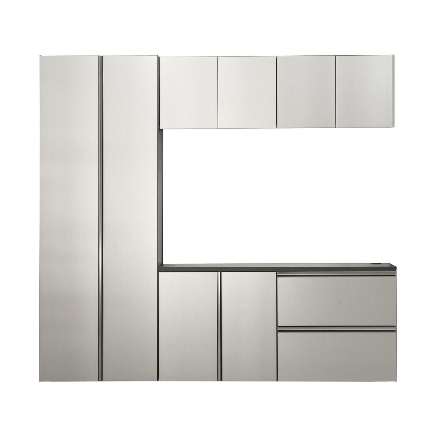 Nova Series - Garage Cabinet Set B With Soft Closing Mechanism - Metallic Gray