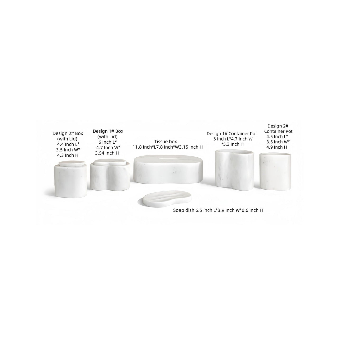 Elegant Natural Marble Bathroom Accessories Set