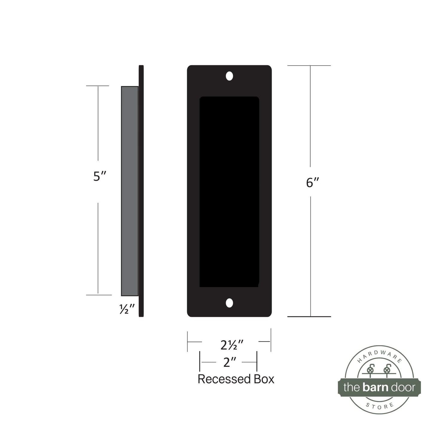 Barn Door Stainless Steel Square Corner Flush Pull