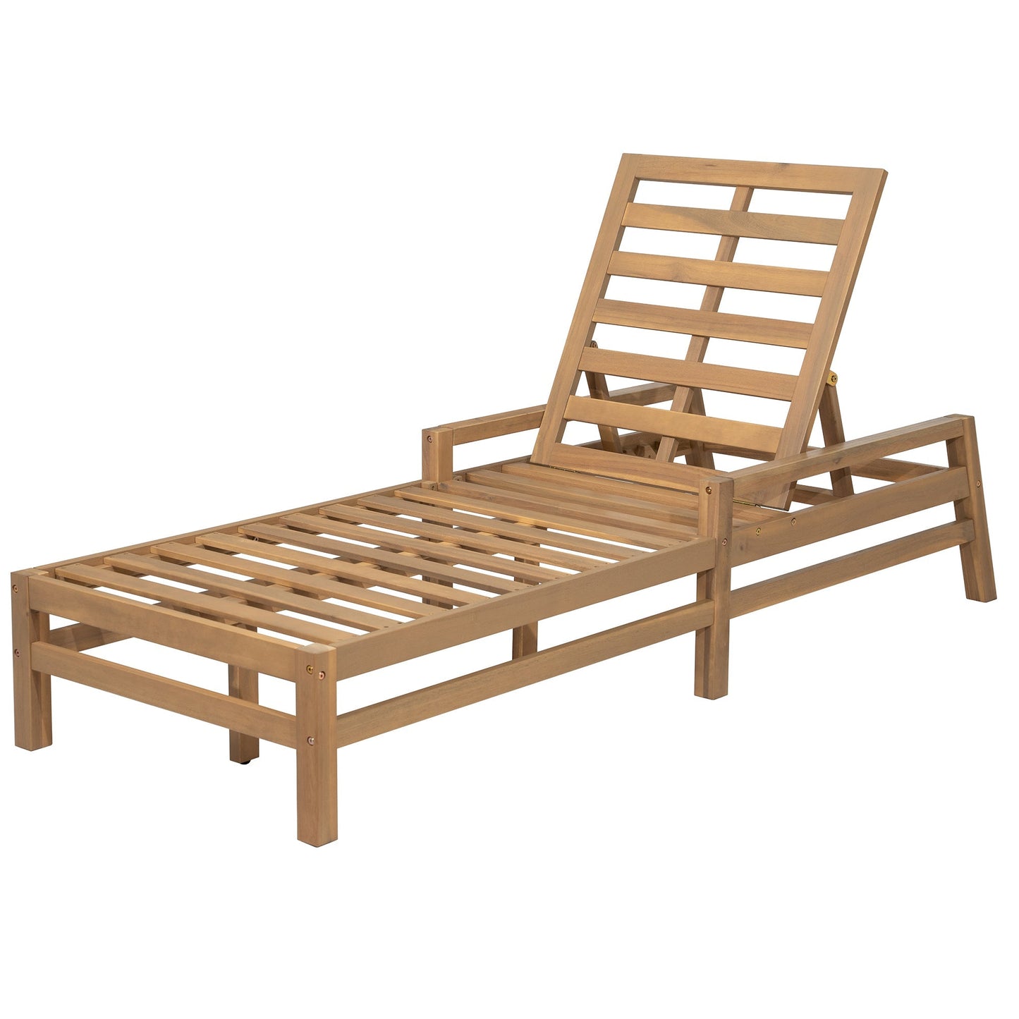 TREXM 5-Position Adjustable Outdoor Chaise Lounge Set of 2