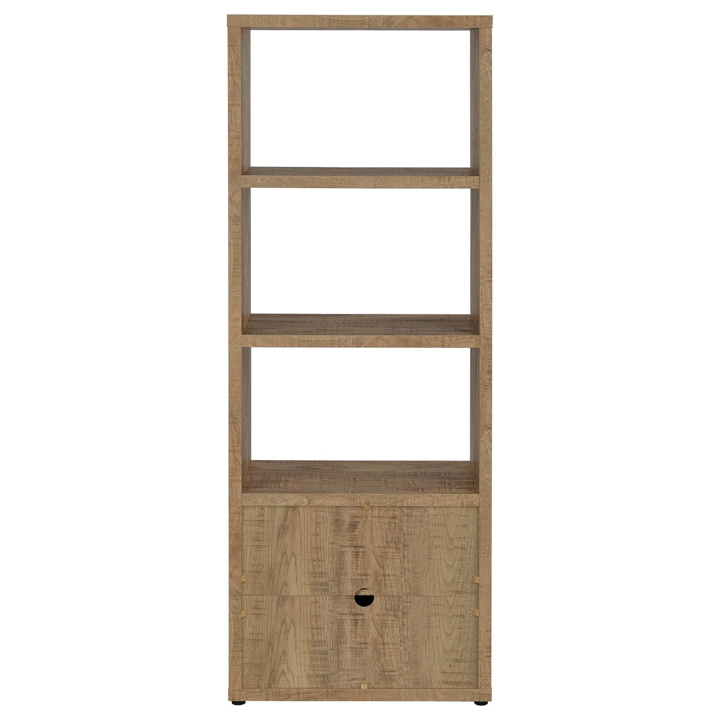 Noriega - 3 Shelf Media Tower With Open Shelves And Hidden Cabinet Storage - Mango Color