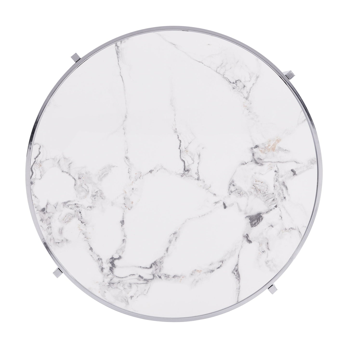 Elegant Round Table With Sintered Stone Top & Sturdy Metal Frame