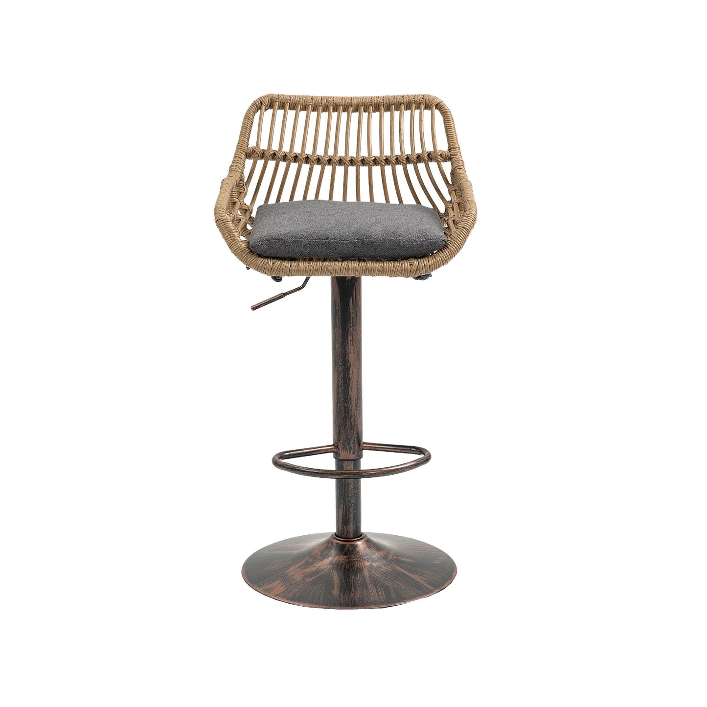 Modern Swivel Bar Stools Adjustable Counter Chairs With Footrest (Set of 2)