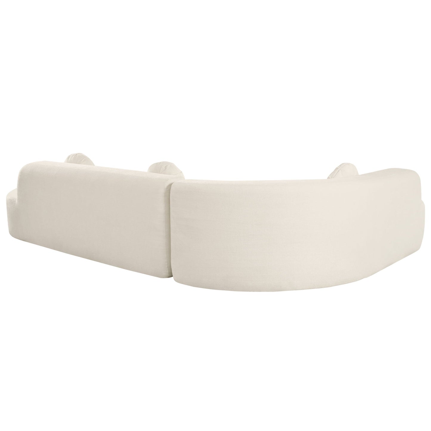 Extra Large Sectional Sofa Soft Fabric Upholstery, Elegant Curved Design With 3 Round Cushions, High-Resilience Foam