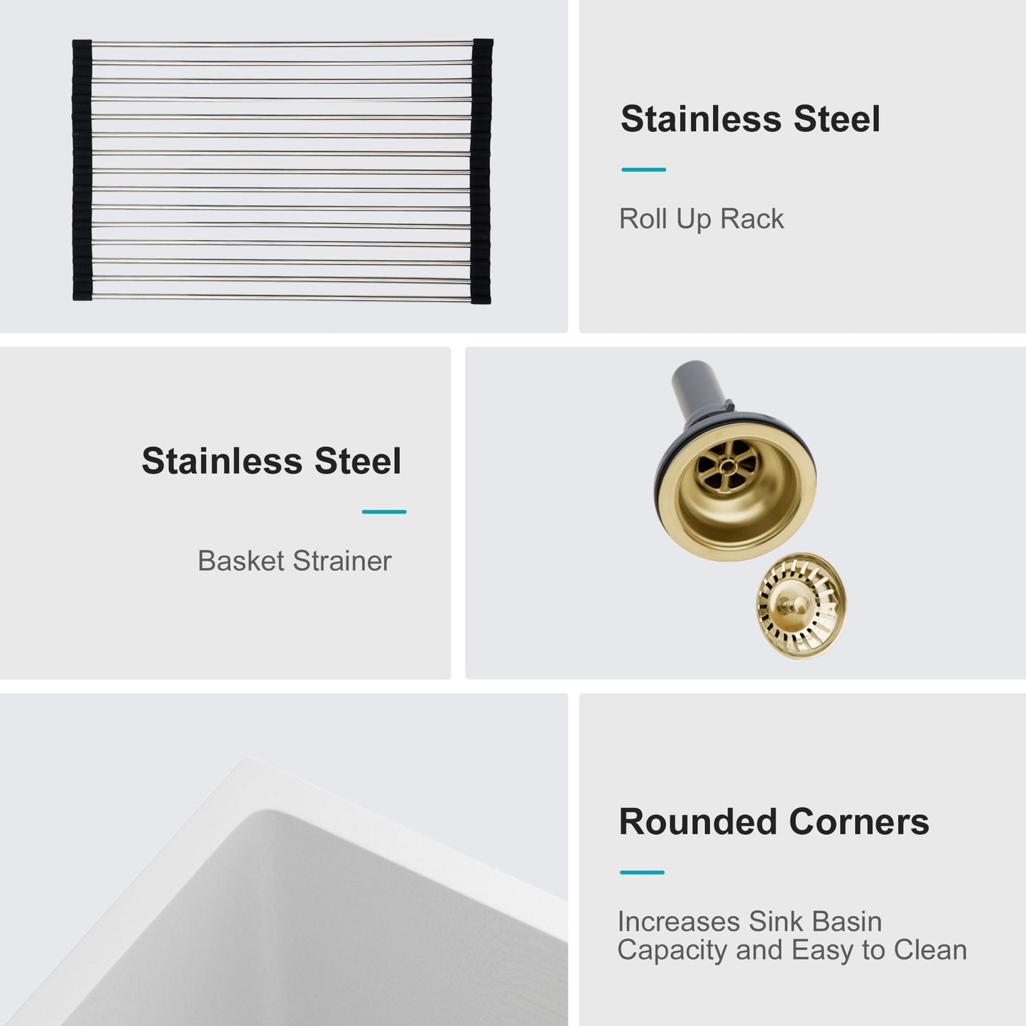 Modern Quartz Kitchen Sink Undermount Granite Composite