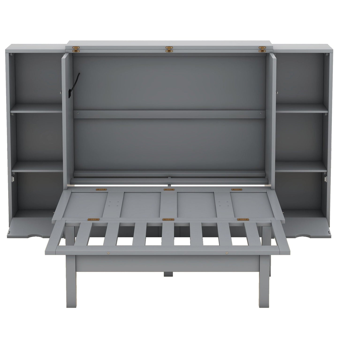 Murphy Bed With Shelves, Drawers And USB Ports