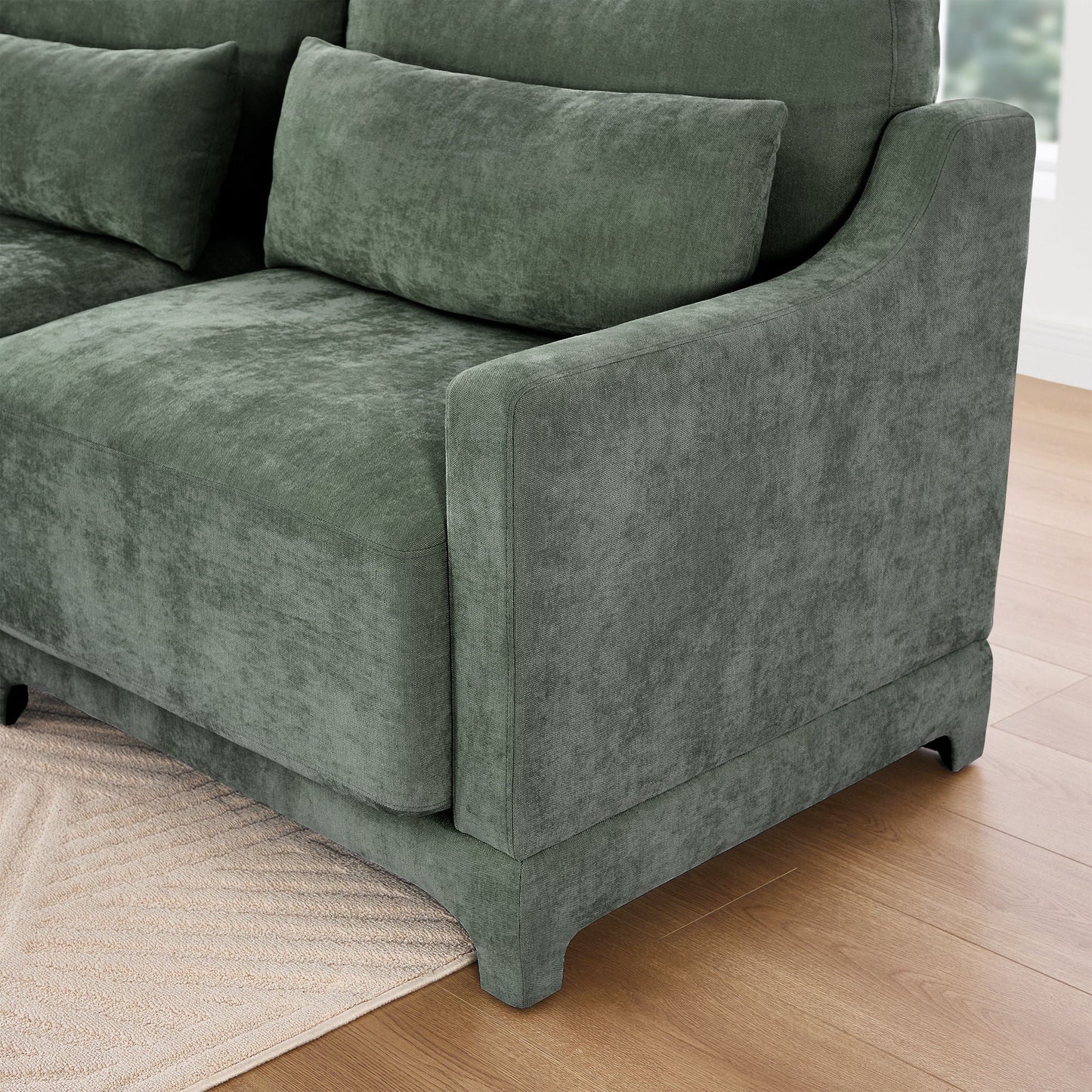 Elegant Sofa With Ergonomic Design And Lumbar Pillows