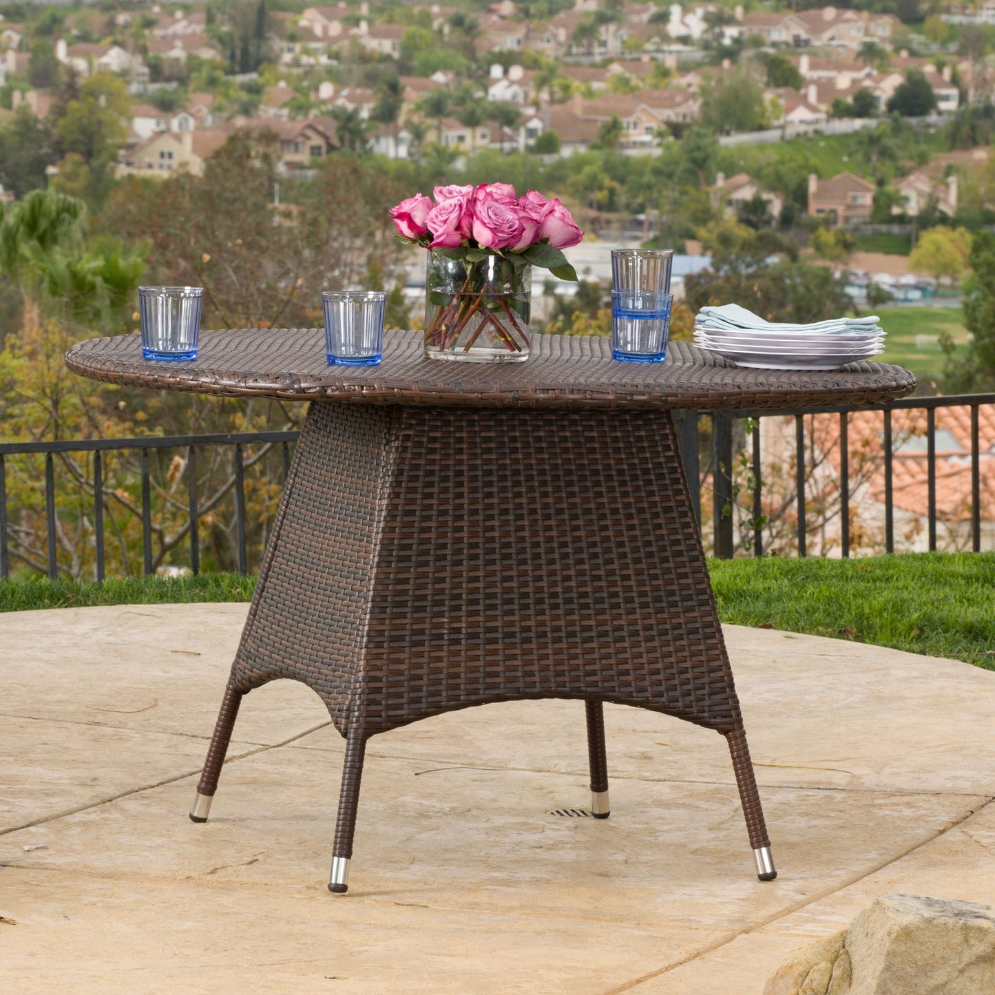 Corsica Round Dining Table - Brown