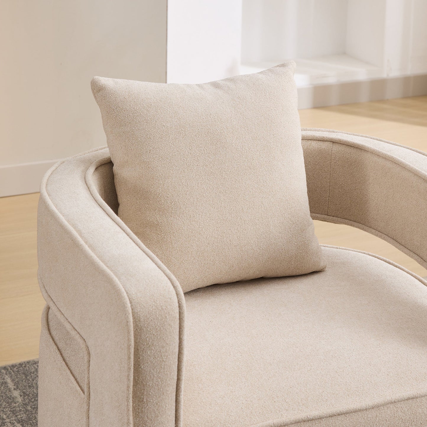 29.1"W Swivel Accent Chair With Weathered Base