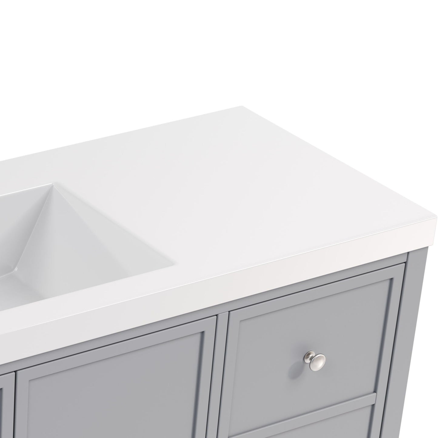 Bathroom Vanity With Separate Sink, Soft Close Doors And 4 Drawers