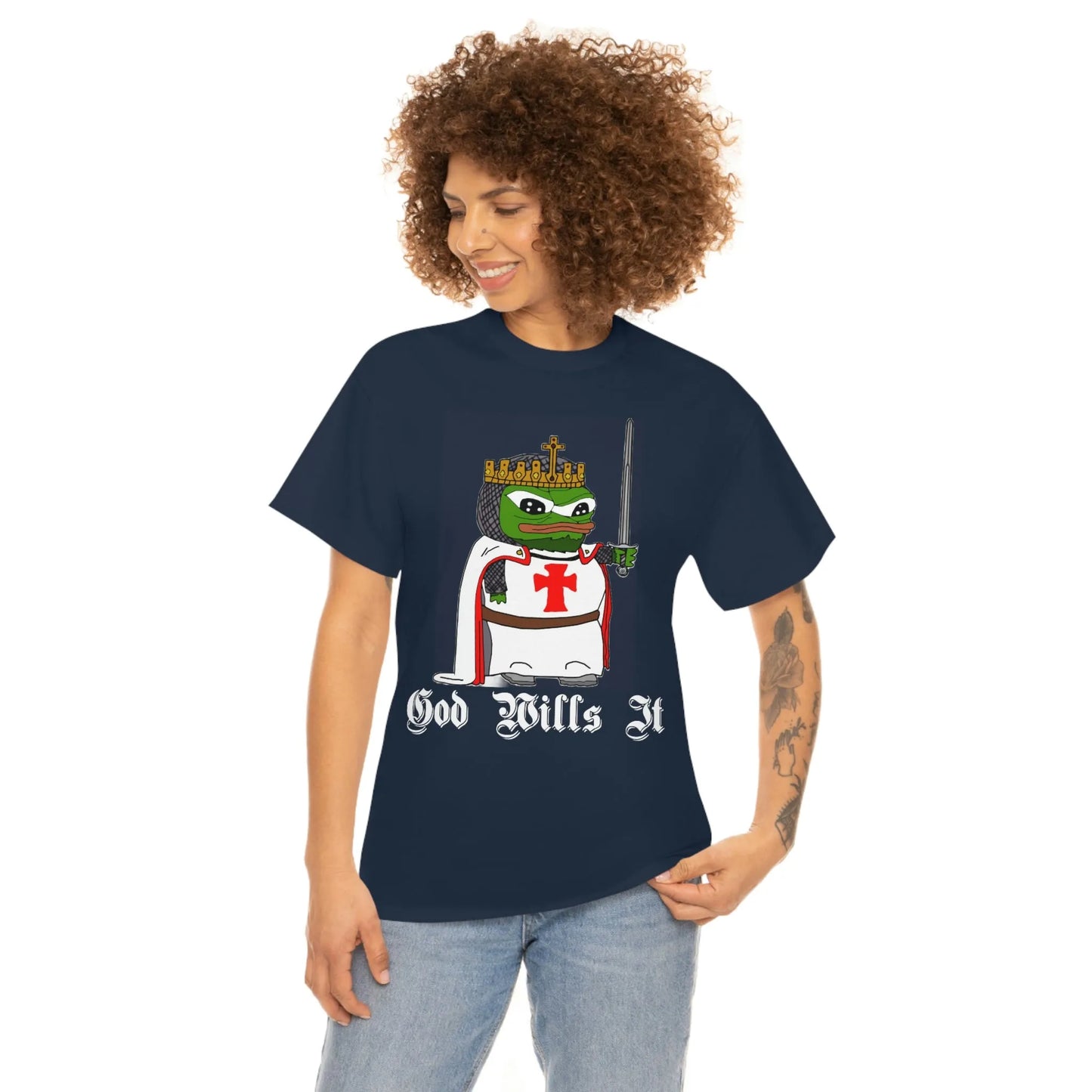 Crusader Pepe "God Wills It" Tee - Deus Vult Meme Shirt - 4LibertyShop.com