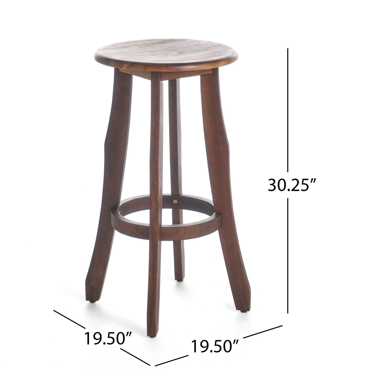Primrose Outdoor Acacia Wood Barstools With Foot Rest (Set of 2) - Dark Brown