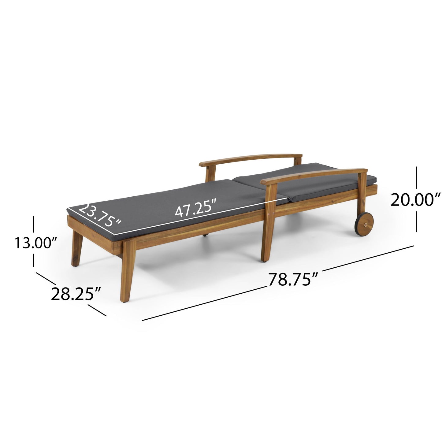 Jason Chaise Lounge Adjustable Acacia Wood Outdoor Furniture