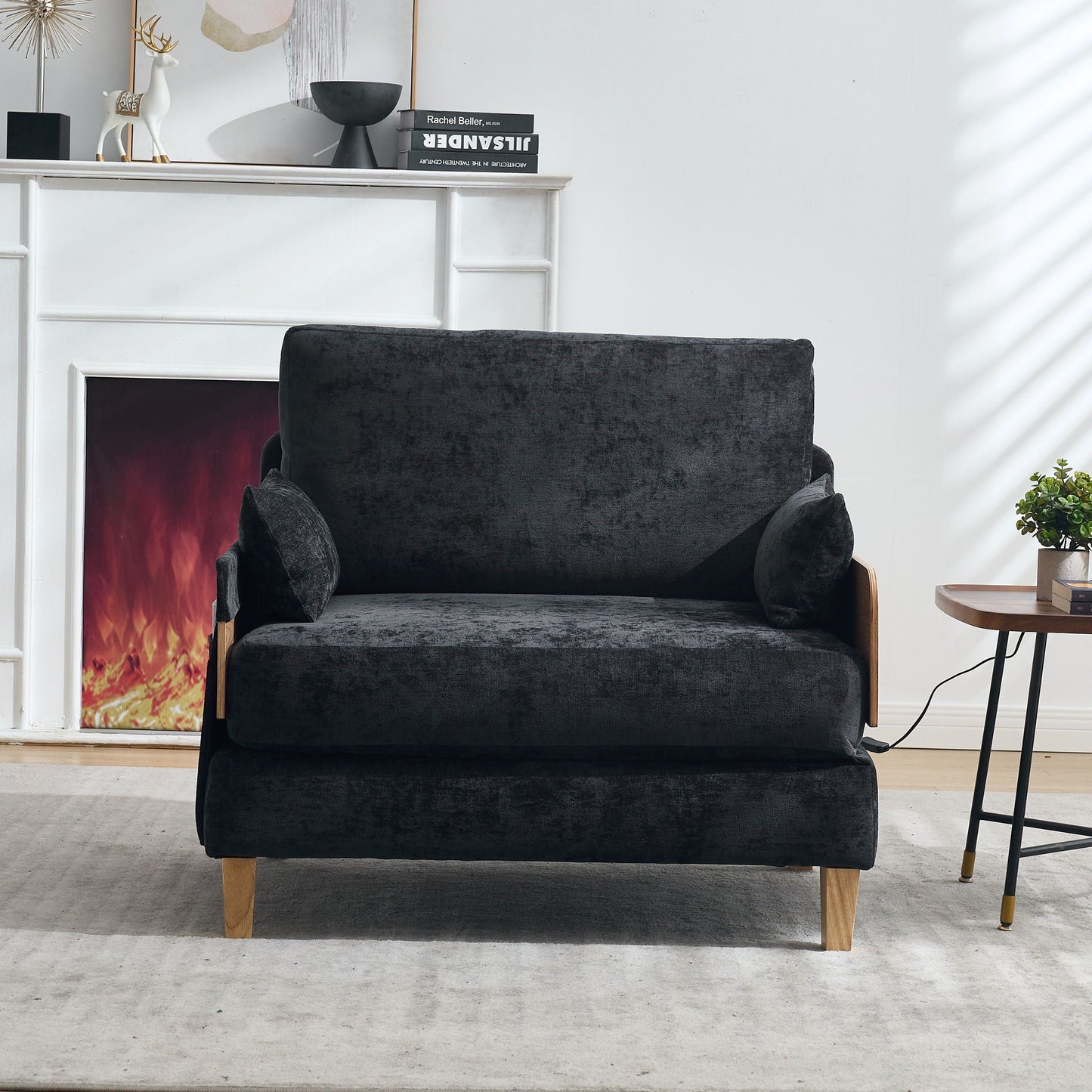 Mid Century Modern Foldable Sofa Bed, 3 In 1 Convertible Sleeper With 3 Pillows