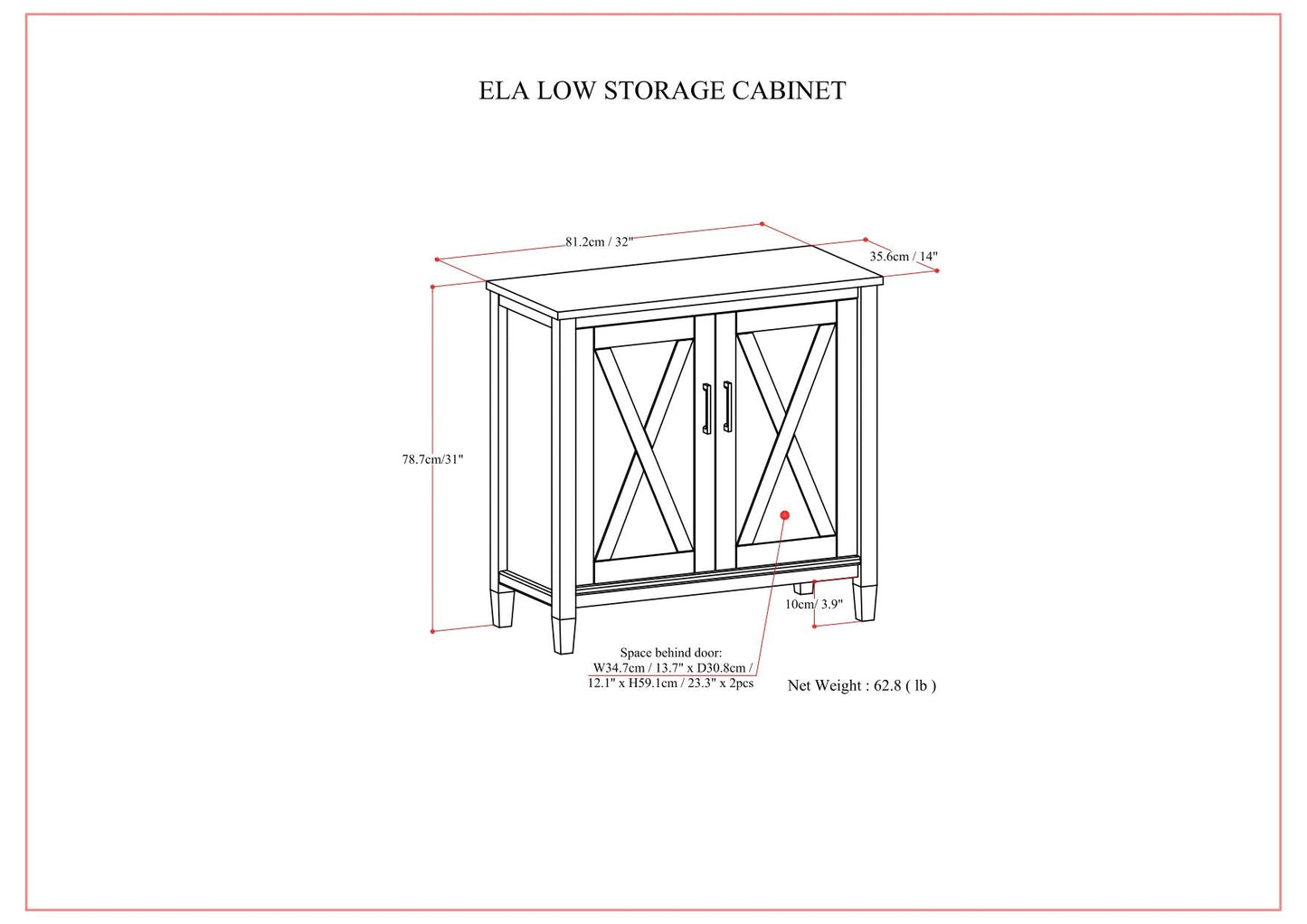 Ela - Low Storage Cabinet - Smoky Brown