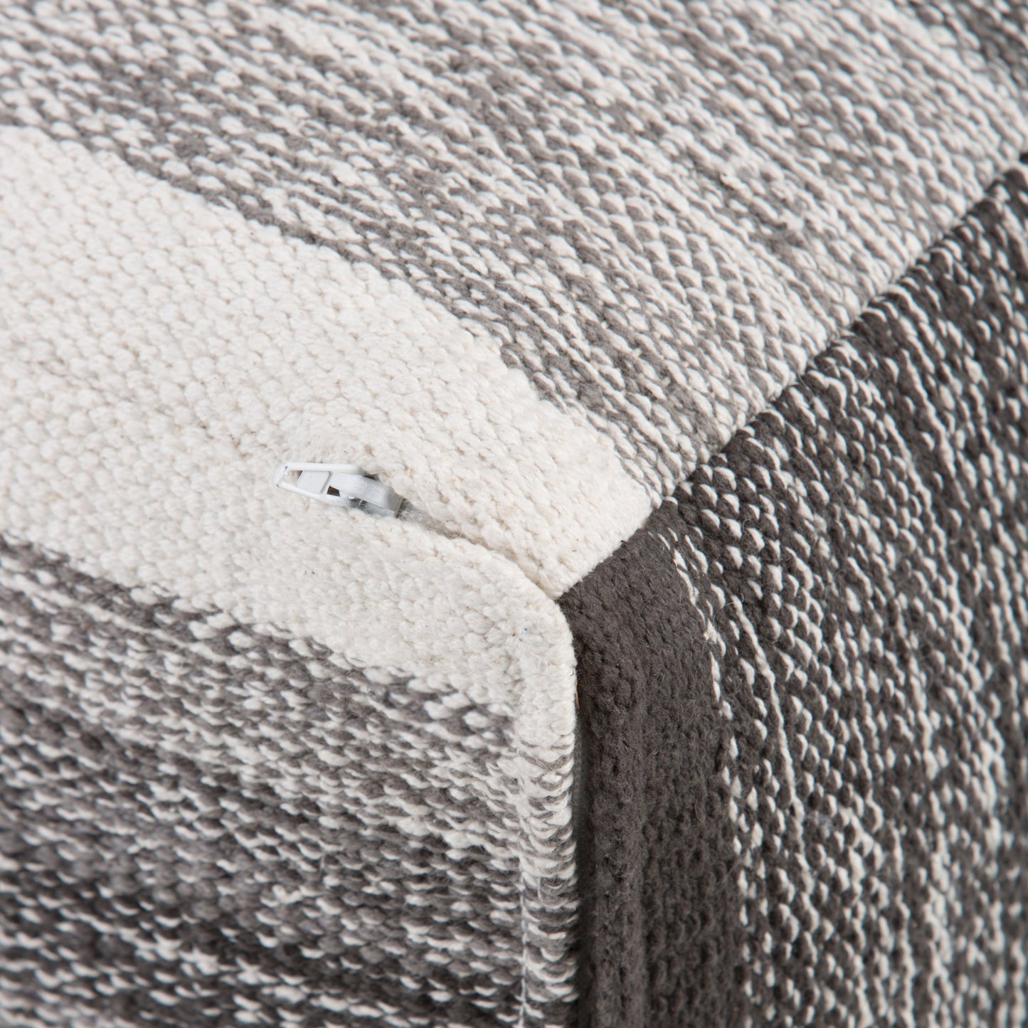 Naya Cube Pouf Patterned Grey Melange
