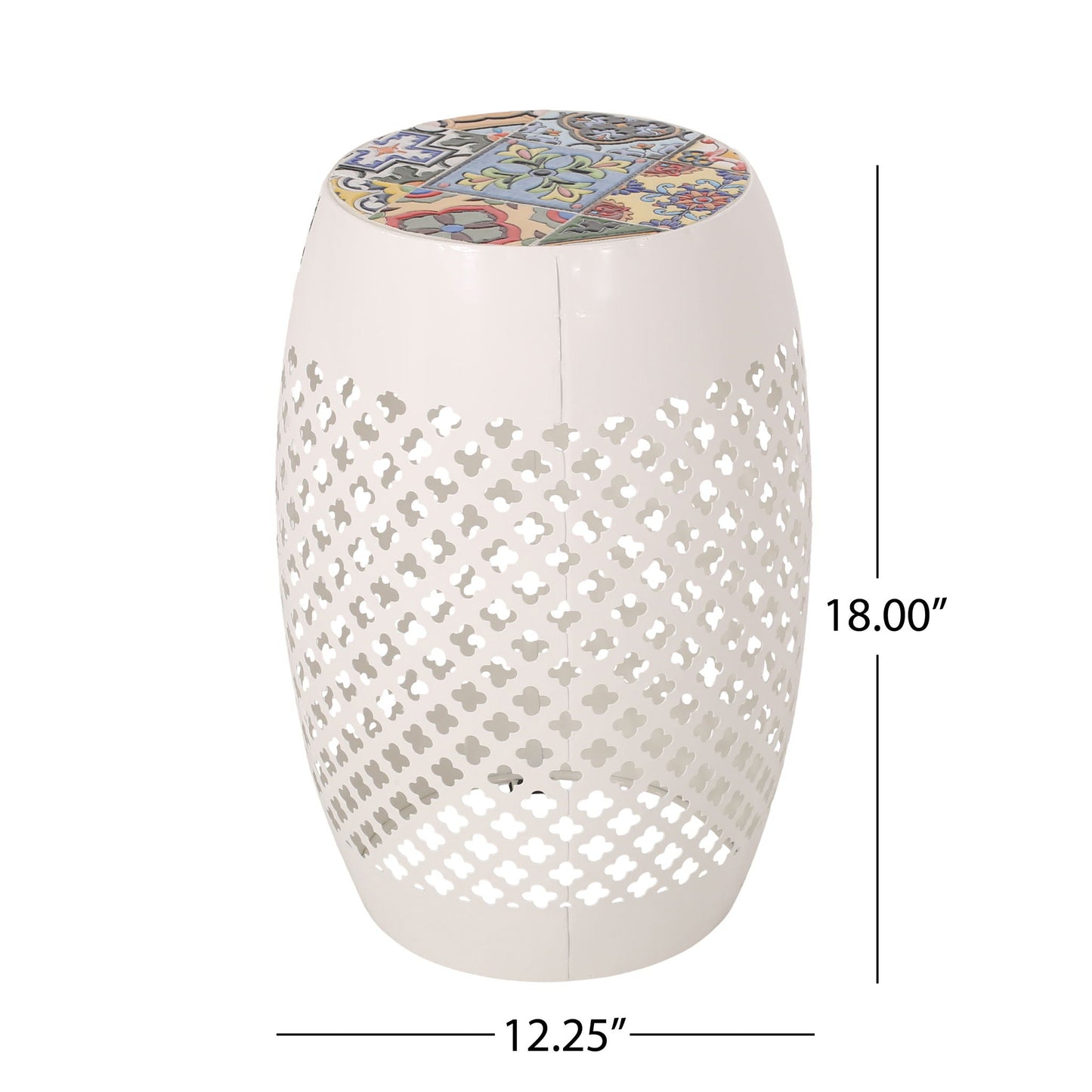 Roswell Outdoor Side Table With Mosaic Tile Top