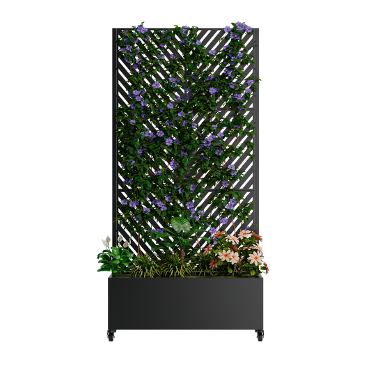 Metal Planter Box with Trellis