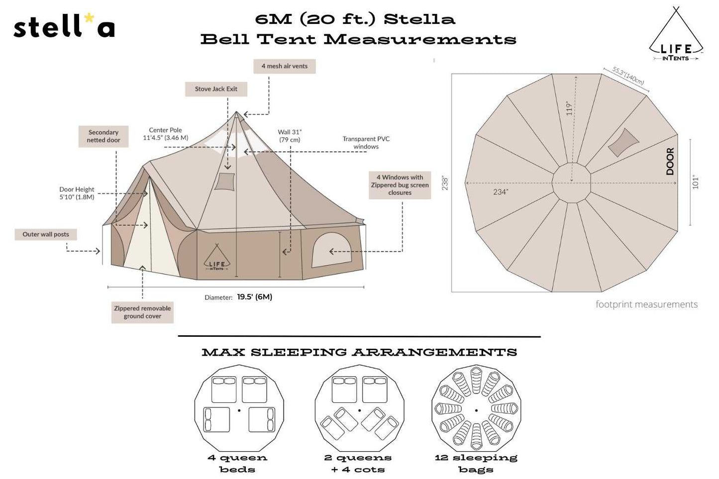 **PREORDER** 19' (6M) Stella™ Stargazing Tent by Life in Tents