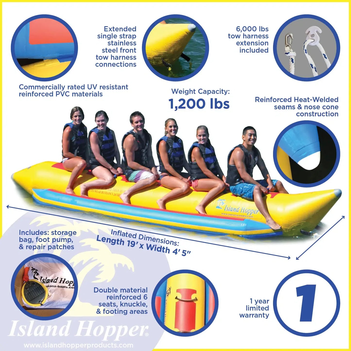 Island Hopper Banana Boat “Elite Class” 6 Passenger Inline