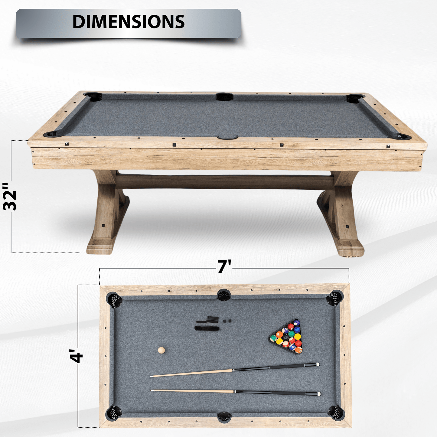 Freetime Fun "The Rockford" 7' Multi - Game Table