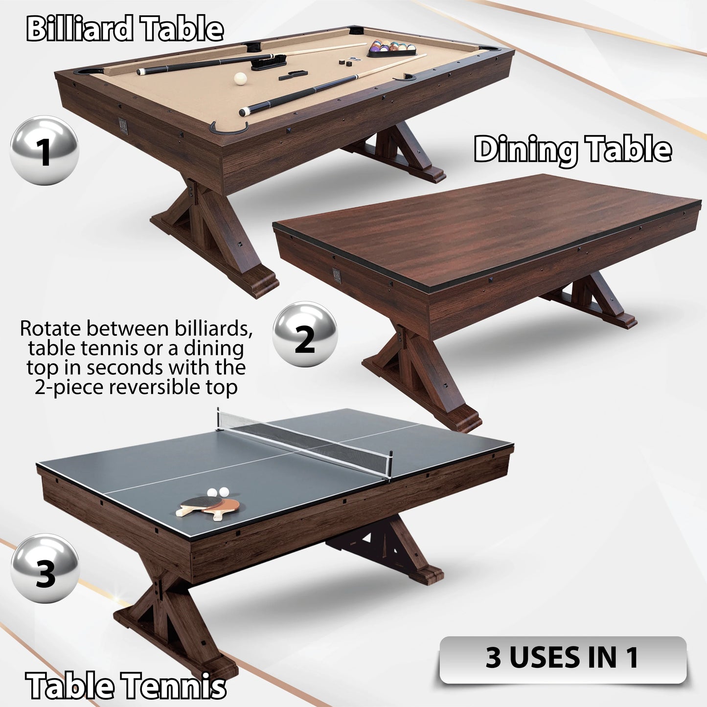 Freetime Fun "The Rockford" 7' Multi - Game Table