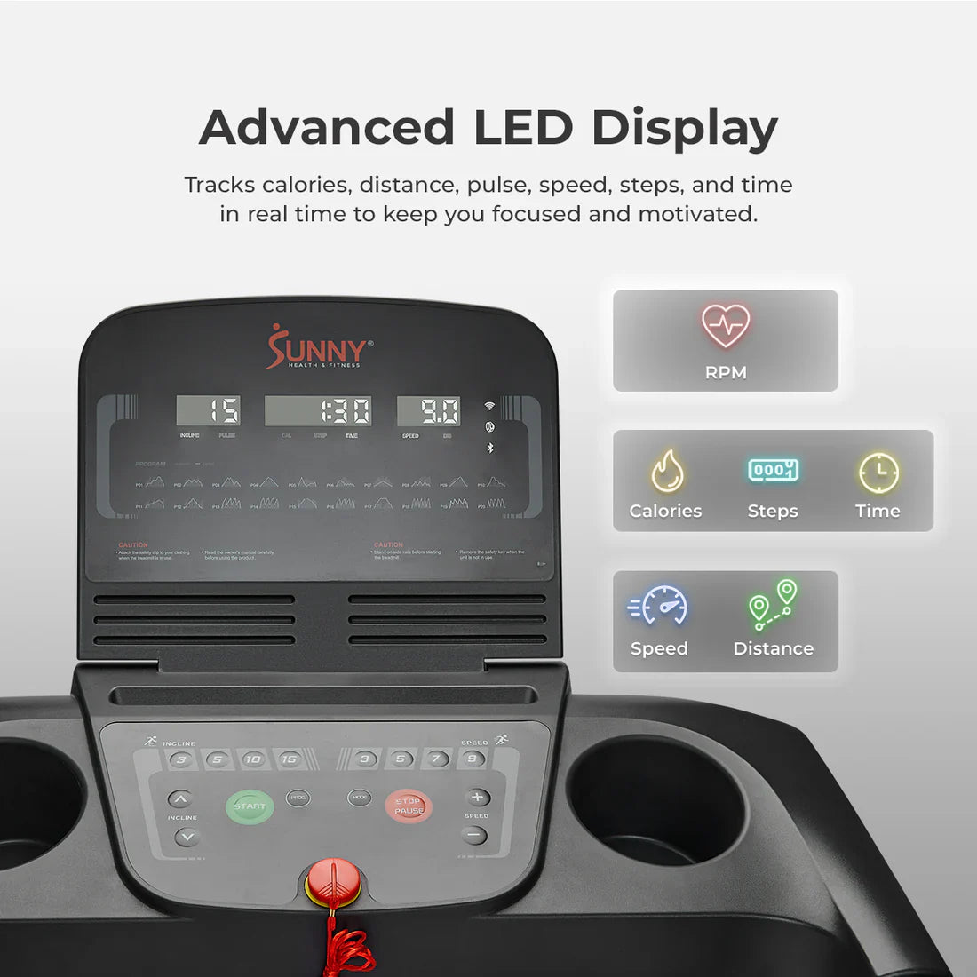 Active 300 Smart Manual Incline Wi-Fi Treadmill by Sunny Health & Fitness