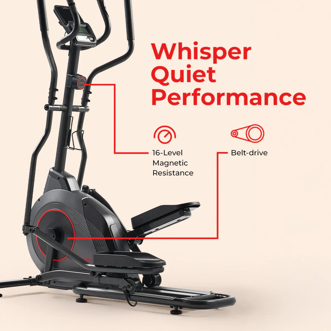 Ultra Silent Smart Elliptical Exerciser by Sunny Health & Fitness