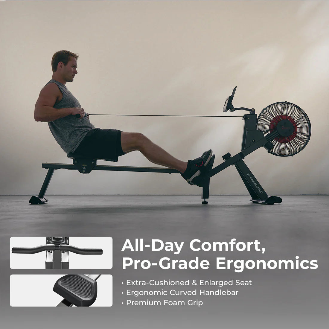 Air and Magnetic Resistance Exercise Rowing Machine by Sunny Health & Fitness