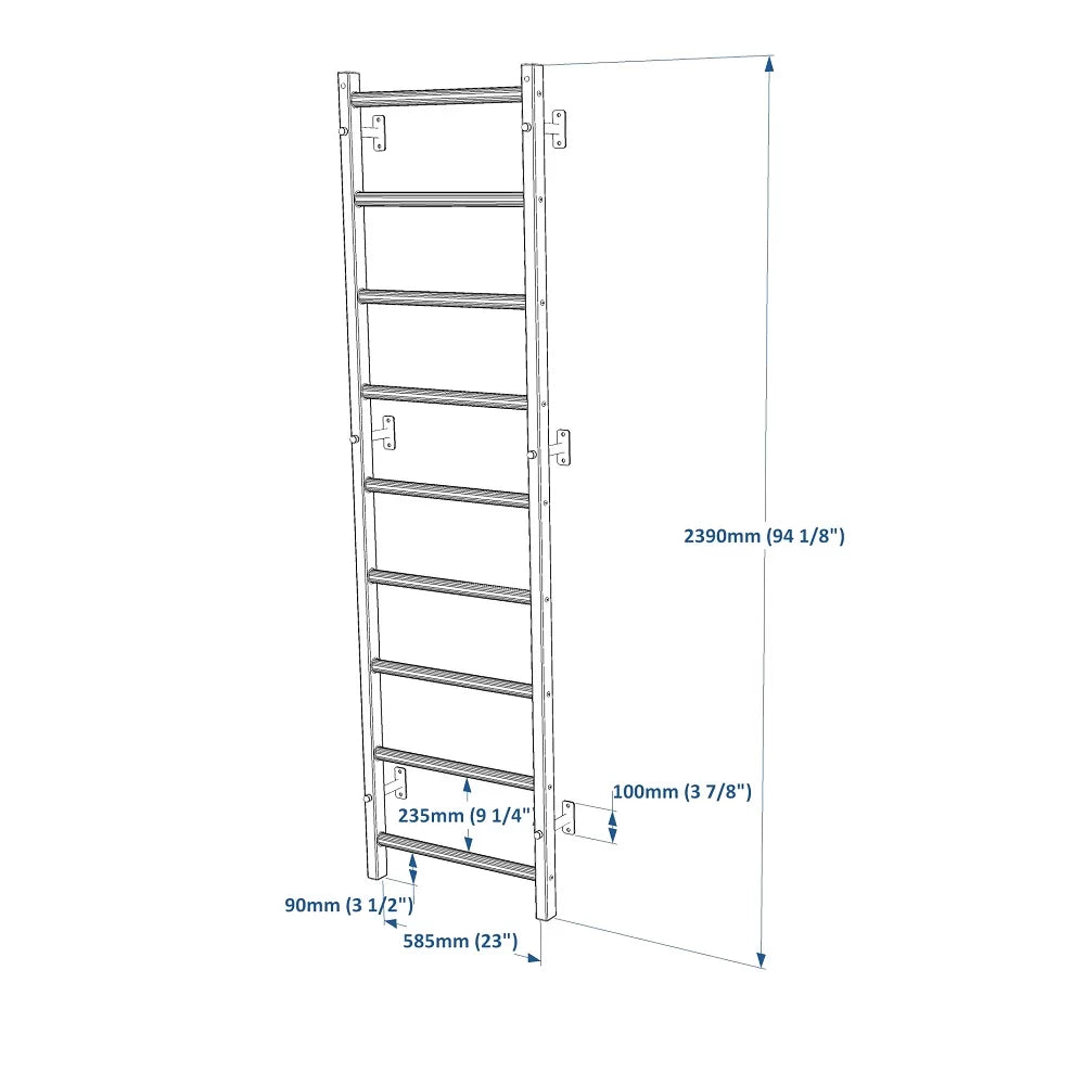 BenchK 700 Gymnastics Ladder - Wooden Wall Bars with Metal Frame