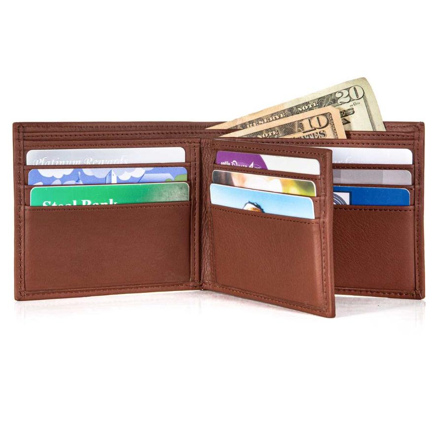 Mens RFID 10 Slot Bifold Wallet with ID Window