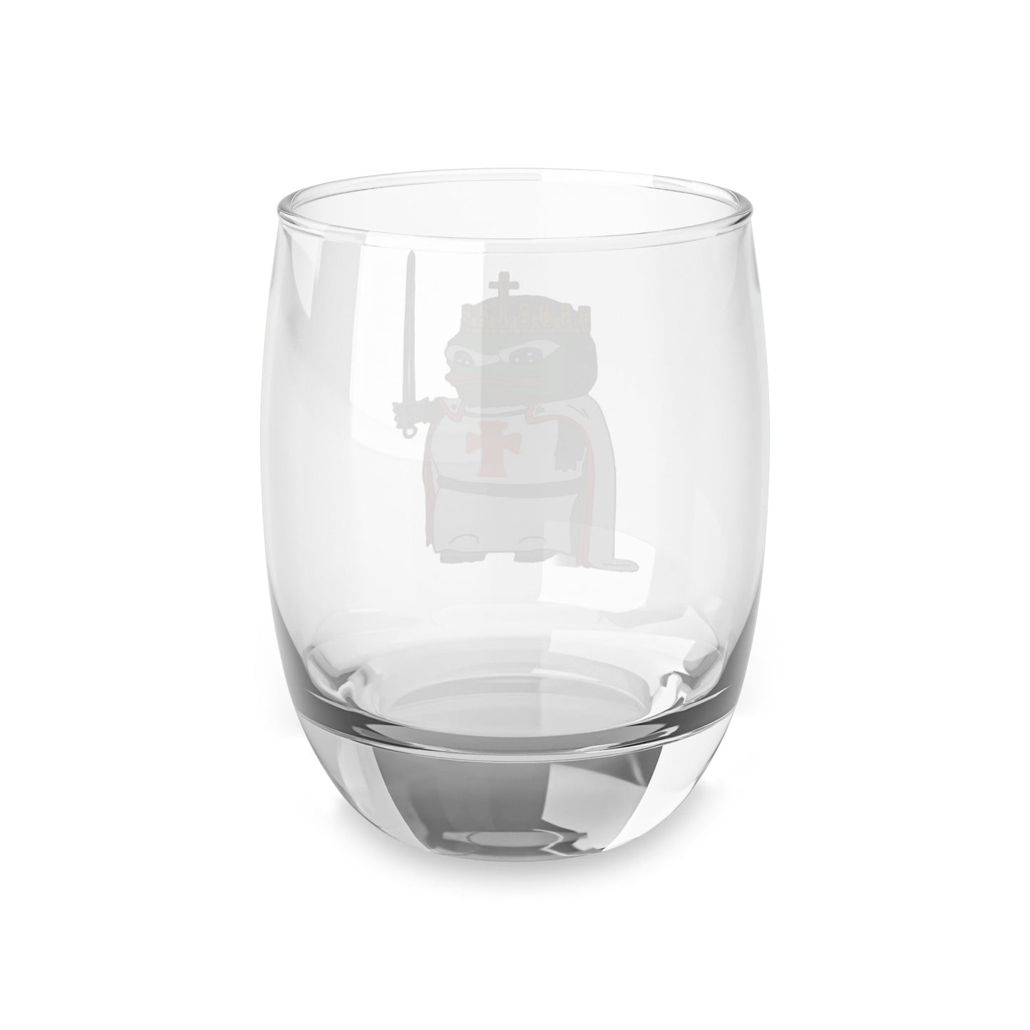 Pepe the Crusader Knight Whiskey Glass - Deus Vult Rocks Glass - 4LibertyShop.com