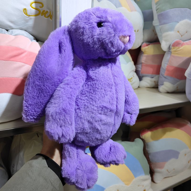 Embroidered Bunny Doll Plush Toy Long Eared Bunny Baby Sleeping with Big Eared Bunny Doll