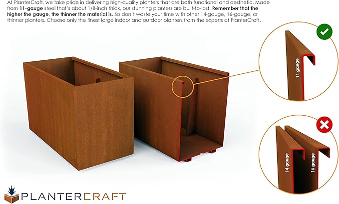 4 FT Corten Steel Planter Box – Large Rectangular Planter for Outdoor Plants | Heavy Duty Metal Garden Bed | Made in USA, Fully Assembled
