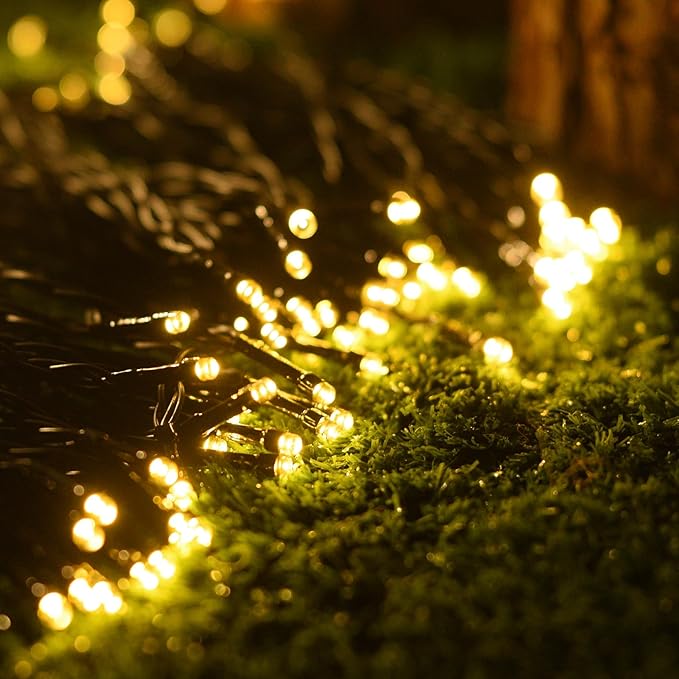 Solar String Lights for Outside, 2 Pack 240 Led Solar Christmas Lights Outdoor Waterproof 82ft Solar Fairy Lights 8 Lighting Mode Solar String Lights Idea for Garden,Courtyards,Trees(Warm White)