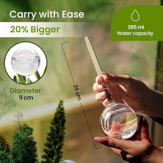 Large 6 Pcs Iridescent Self Watering Globes, Glass Rainbow Plant Watering Globes, Self Watering Planter Insert, Automatic Plant Waterer Indoor, Plant Watering Devices, Plant Water Globe, Watering Bulb
