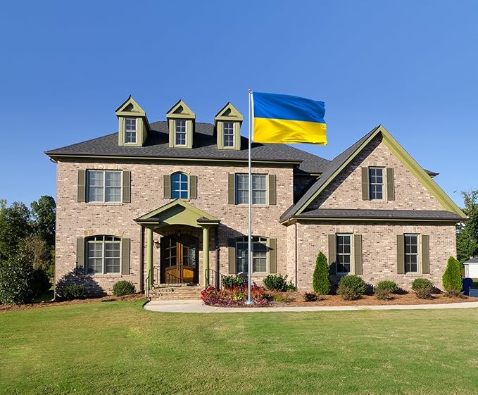 Ukraine Flag 3x5FT Ukrainian National Polyester Flag With 2 Grommets For Patriotic Ukrainian Themed Festival Events Party Decoration (Ukraine, 3x5FT)
