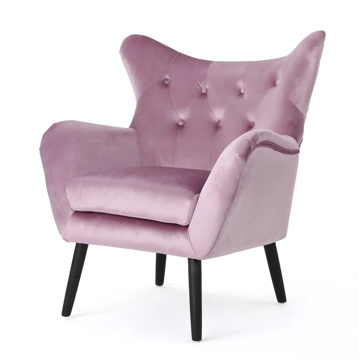 Alyssa Mid Century Upholstered Arm Chair With Wingback Design