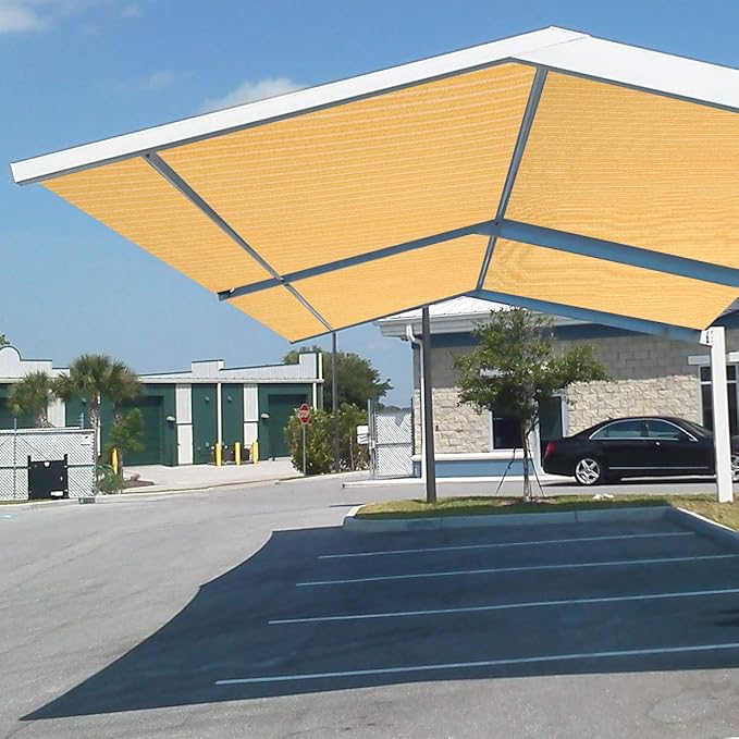 Eden's Decor Straight Flat-Edged Sun Shade Sail Rectangular 8' x 20' Wheat UV-Blocking Outdoor Canopy Fabric Cloth Awning for Pergola Patio Garden Backyard Custom Size
