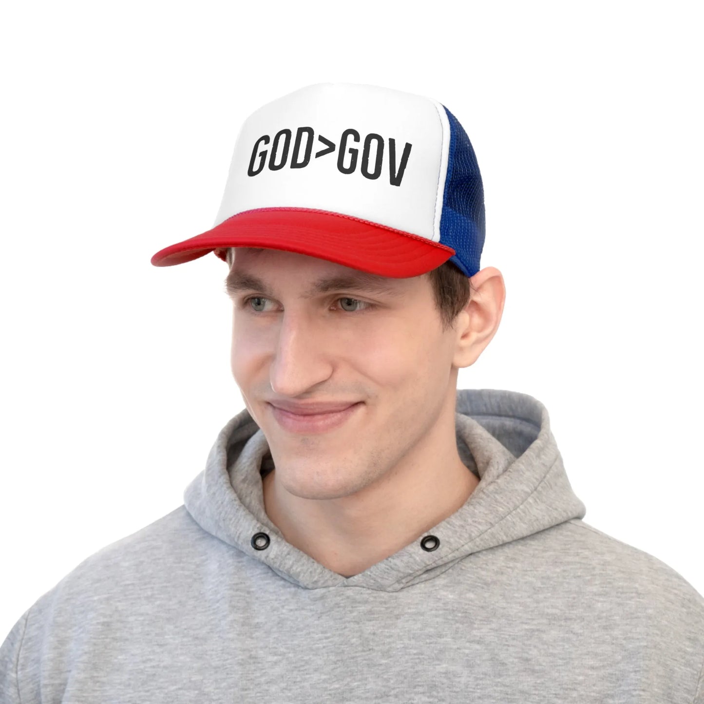 Heavenly Highway Trucker Cap: God Over Government - 4LibertyShop.com