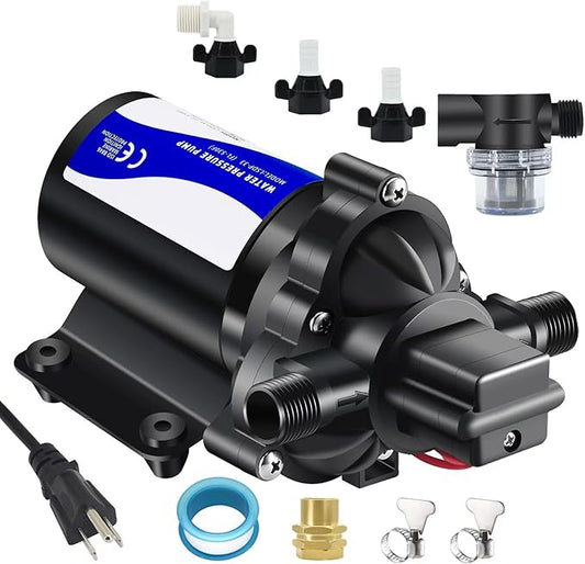 110V On Demand Water Pump 50 psi Water Pressure Booster for Home Utility Water Transfer Circulating Pump for Garden Hose Parts Washer Pump
