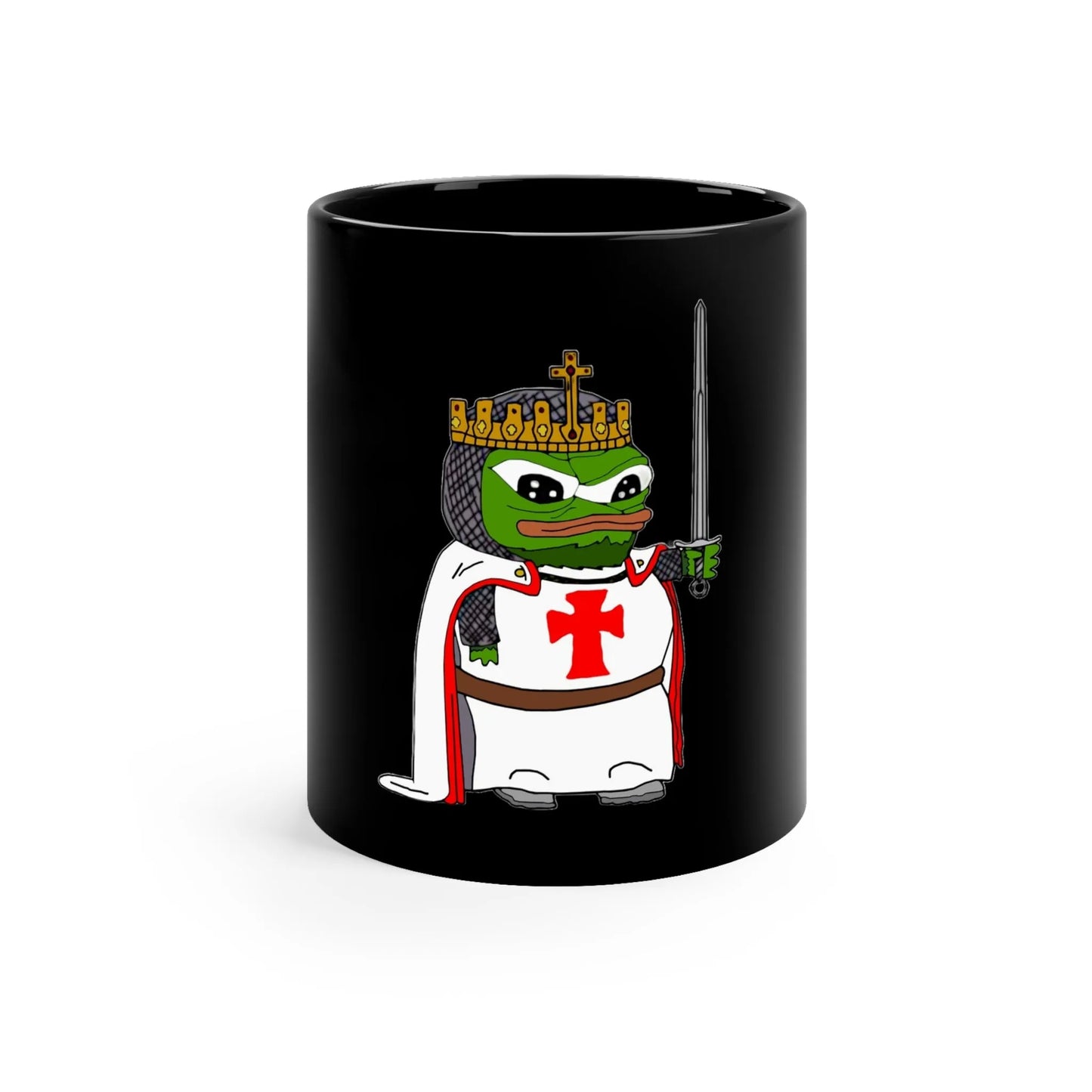 Crusader Pepe Mug - Deus Vult Coffee Mug - 4LibertyShop.com