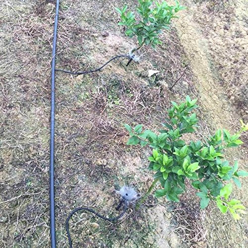 Lxcom Lighting Irrigation Drippers Drip Emitters Micro Spray Adjustable 360 Degree Full Circle Pattern Water Flow Irrigation Drippers Drip System Parts Drip Irrigation, 50 Pack(Black)
