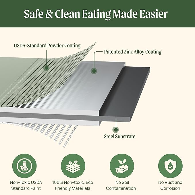 Vego garden 32" Extra Tall Raised Garden Bed Kits, 10 in 1 Modular Raised Planter Box for Vegetables Flowers Fruits Oval Metal Raised Garden Bed- Olive Green