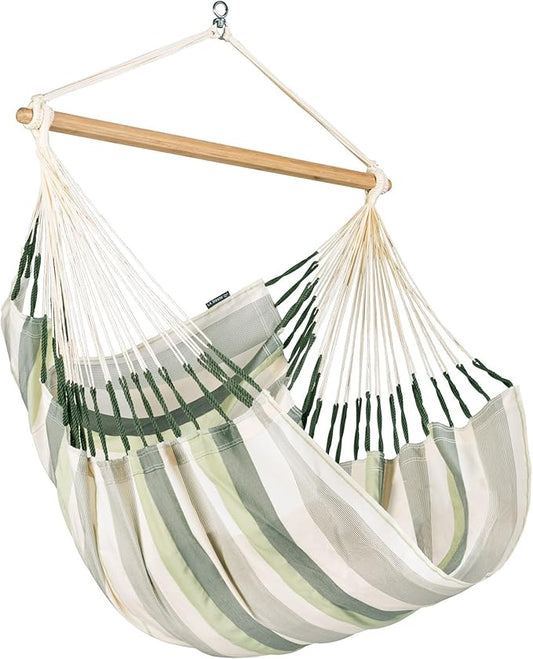 LA SIESTA® - XL King Domingo Hammock Swing Chair - Weather & Tear Resistant Hanging Hammock Chair - Indoor Outdoor Hammock Chair Swing - Hanging Chair for Patio Porch Bedroom - Max 355 Lbs, Cedar