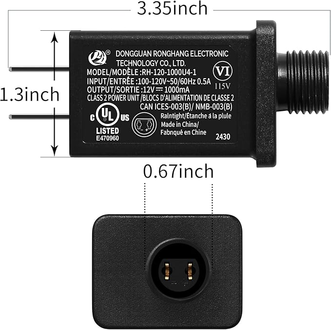 Replacement Yard Inflatable Adapter Power Supply Adaptor - 12V 1.0A 2Pcs - Inflatable Plug Replacement Class 2 Power Supply - for Halloween/Christmas Tree Light Yard Blow Up Decorations