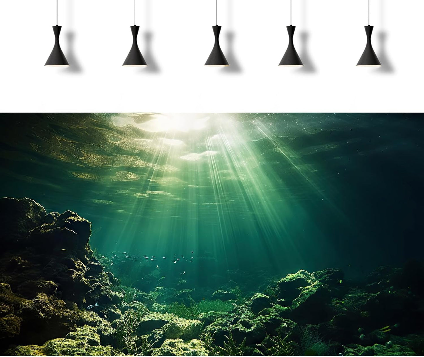 Under The Sea Aquarium Background Underwater Fish Tank Background Ocean Floor Rock Cave Sunray Terrarium Backgrounds Tropical Fish Ocean World Aquarium Reptile Tank Backgrounds 48x18in